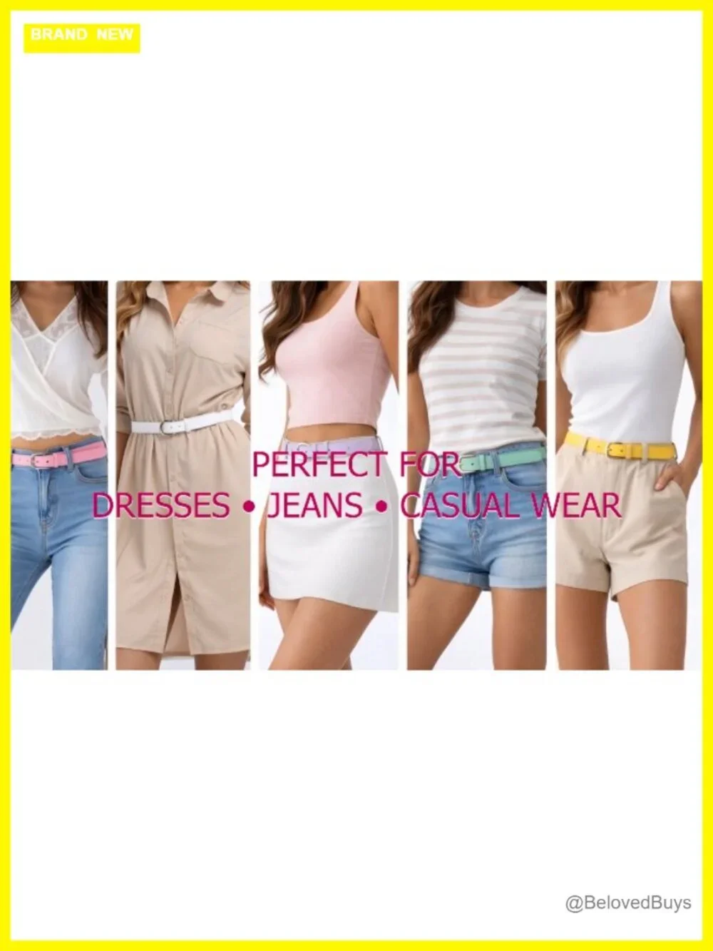 Bonded Leather Skinny Belt with Silver Buckle for Women Dress Casual Plus Size